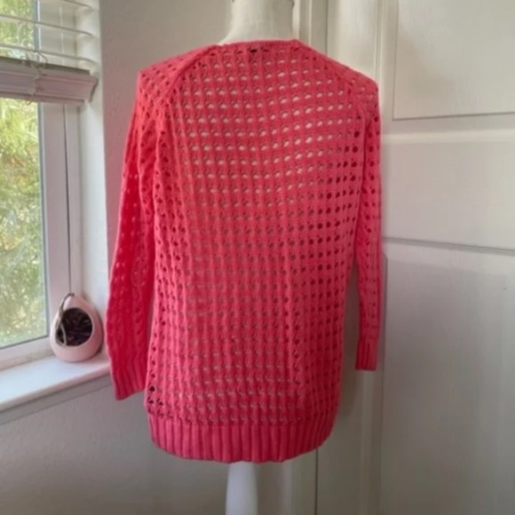 Forever 21 | Neon Pink Crochet Knit Pullover Sweater, Size S - Picture 4 of 6